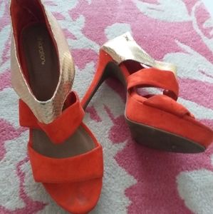 Xhilaration color block strappy heels